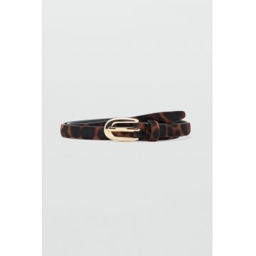 Curea cu animal print - Maro inchis/Maro cognac