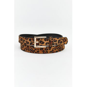 Curea cu animal print - Maro