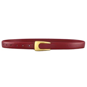 Curea dama C-191, piele naturala, Rosu inchis