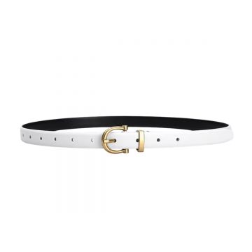 Curea dama C-211, piele naturala, Alba