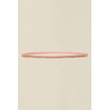 Curea din material textil decorata cu strasuri - Roz/Argintiu