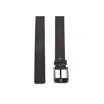 Curea din piele cu design perforat - Maro