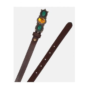 Curea din piele cu pietre decorative -