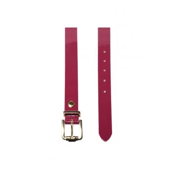 Curea din piele lacuita - Fucsia