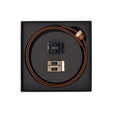 Curea din piele reversibila - cu 2 catarame intersanjabile -