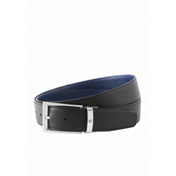 Rectangular 35 mm Reversible Belt in Sartorial Leather - Multicolor
