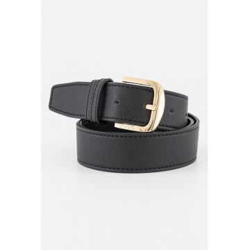 Curea de piele ecologica cu catarama metalica - Negru