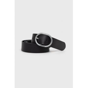 Levi's Curea de piele femei, culoarea negru
