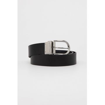 MICHAEL Michael Kors curea de piele cu două fețe femei, culoarea negru