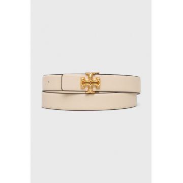 Tory Burch curea de piele femei, culoarea bej