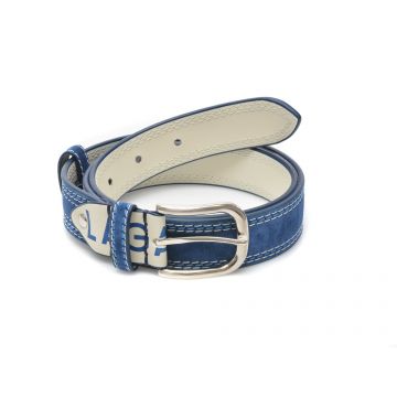 Curea LA GALERE albastra, 0771640, din piele intoarsa