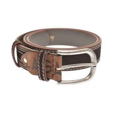 Curea LA GALERE maro, K15, din piele intoarsa