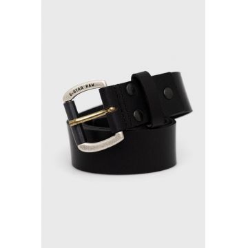 G-Star Raw Curea de piele bărbați, culoarea negru