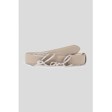 Karl Lagerfeld curea de piele femei, culoarea bej