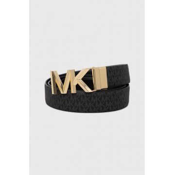 MICHAEL Michael Kors curea de piele cu două fețe femei, culoarea negru