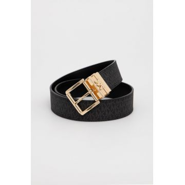 MICHAEL Michael Kors curea de piele cu două fețe femei, culoarea negru