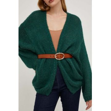 Answear Lab curea de piele femei, culoarea maro