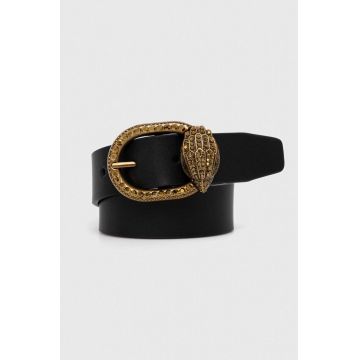 Kurt Geiger London curea de piele femei, culoarea negru