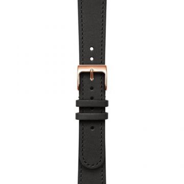 Bratara Withings, 18 mm, Piele, Piele cu cusaturi, catarama Pink gold, Negru