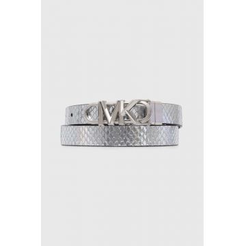 MICHAEL Michael Kors curea de piele cu doua fete femei, culoarea argintiu