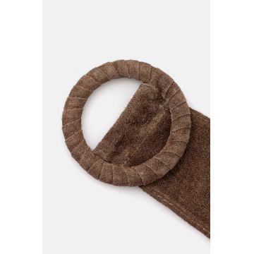 Answear Lab curea din piele intoarsa culoarea maro