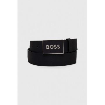 BOSS curea de piele barbati, culoarea negru