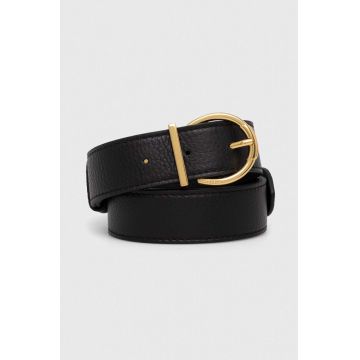 Coccinelle curea de piele femei, culoarea negru
