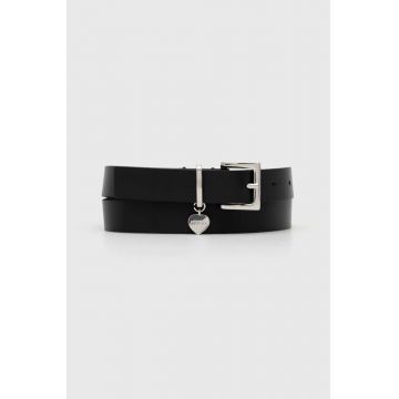 HUGO curea de piele femei, culoarea negru 50503444