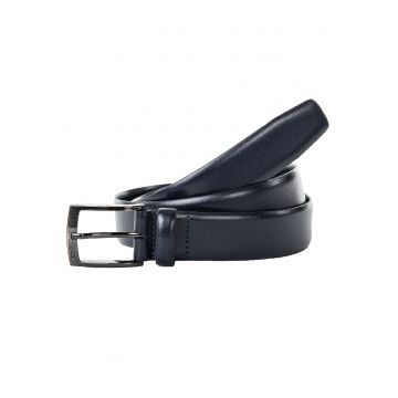 Curea de piele cu catarama metalica - Albastru