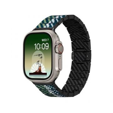 Curea Pitaka din Fibra de Carbon Poetry of Things pentru Apple Watch seriile 1-9/SE /Ultra/Ultra 2, 38/40/41/42/44/45/49 mm