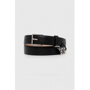 Tory Burch curea de piele femei, culoarea negru