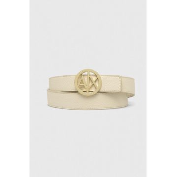 Armani Exchange curea cu doua fete femei, culoarea bej