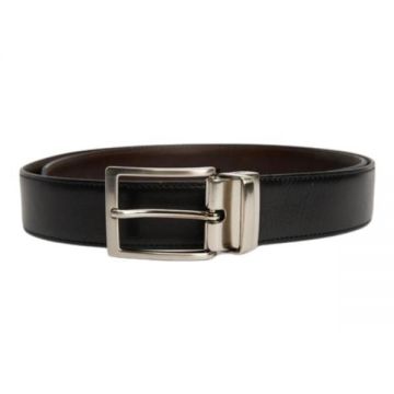 Curea Eleganta Reversibila din Piele Neagra si Maro