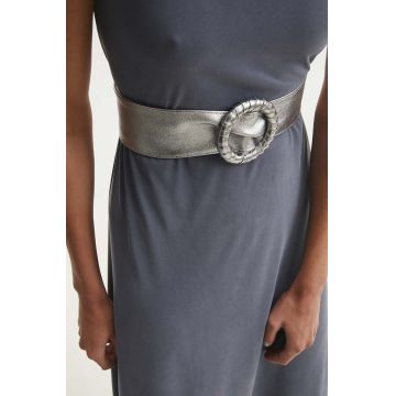 Answear Lab curea de piele femei, culoarea argintiu