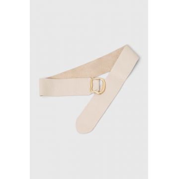 Answear Lab curea de piele femei, culoarea bej