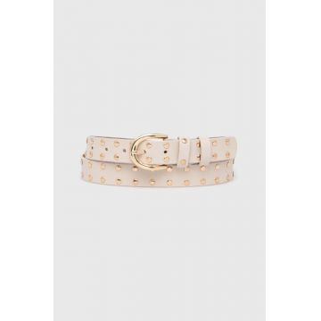 Answear Lab curea de piele femei, culoarea bej