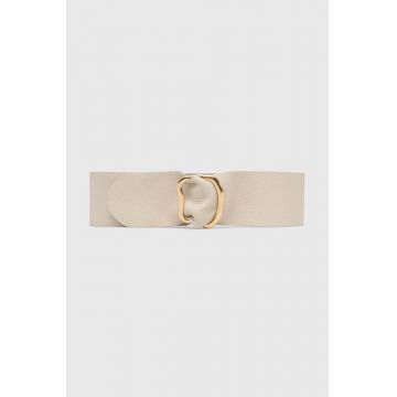 Answear Lab curea de piele femei, culoarea bej