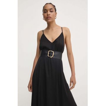 Answear Lab curea de piele femei, culoarea negru