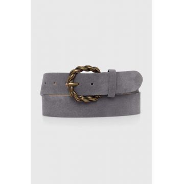 Answear Lab curea din piele intoarsa culoarea gri