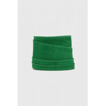 Answear Lab curea din piele intoarsa culoarea verde