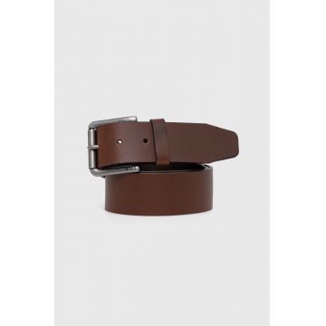 BOSS curea de piele barbati, culoarea maro