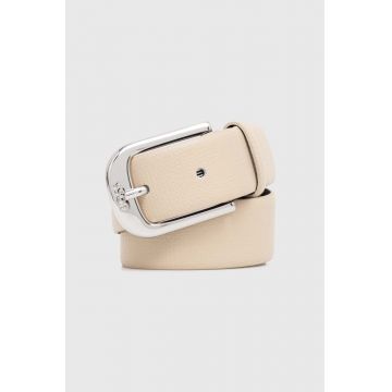 BOSS curea de piele femei, culoarea bej, 50480651
