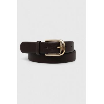 BOSS curea de piele femei, culoarea maro, 50480651