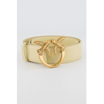 Curea de piele cu catarama metalica cu logo - Love Berry