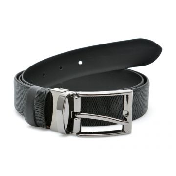 Curea LE COLONEL neagra, BARI, din piele naturala