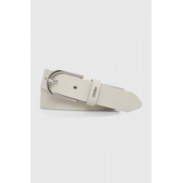 HUGO curea de piele femei, culoarea bej, 50516558