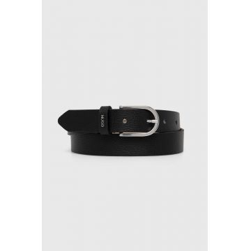 HUGO curea de piele femei, culoarea negru, 50516558