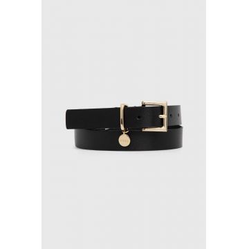 HUGO curea de piele femei, culoarea negru, 50522644