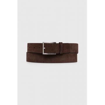 HUGO curea din piele intoarsa culoarea negru, 50497455