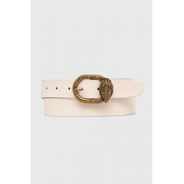 Kurt Geiger London curea de piele MAYFAIR 30 BELT femei, culoarea bej, 758441109